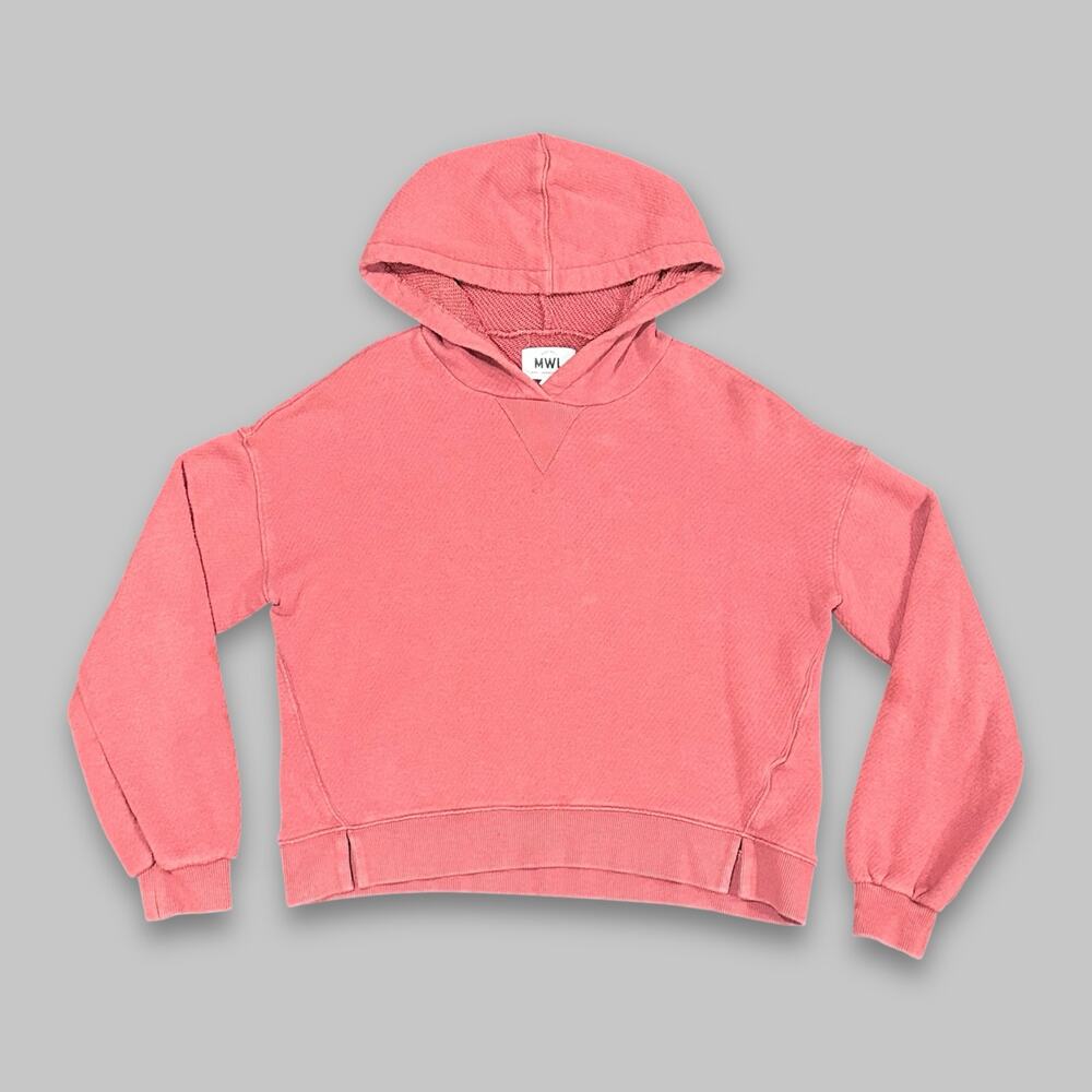 Madewell MWL Pink Cropped Hoodie Sweatshirt - Women’s Size XXS